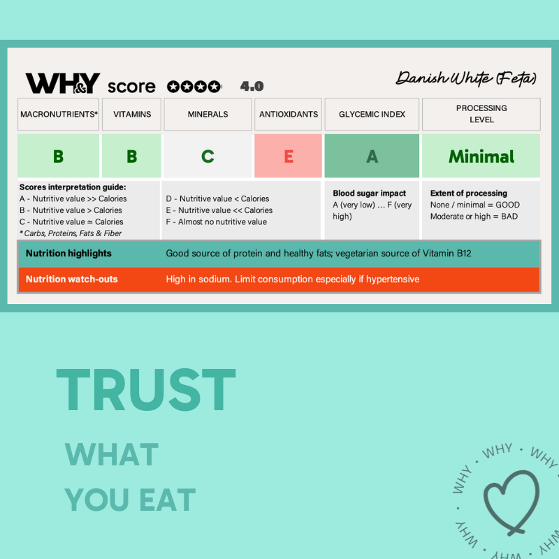 Cheese, Danish White (Feta), 500g - WHY Nutrition