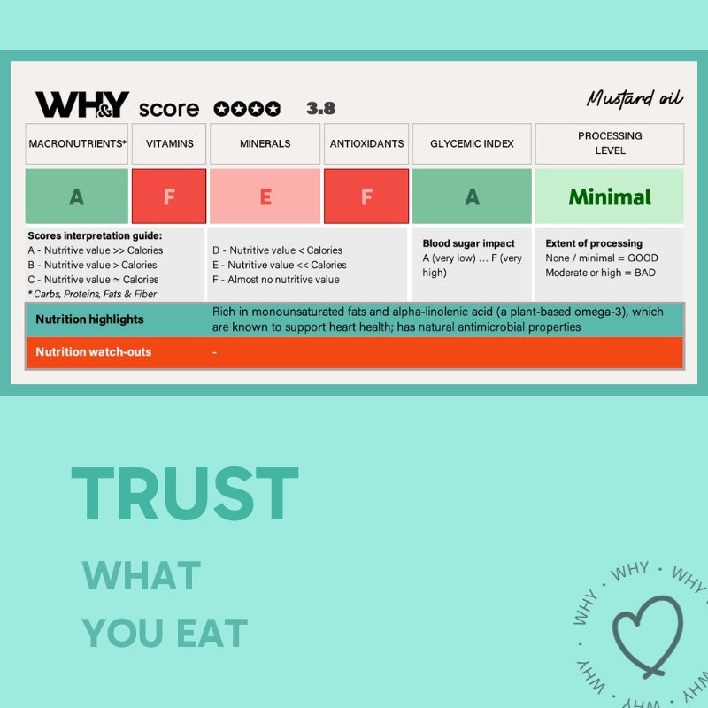 Mustard Oil, Yellow (Mild), 500 ml WHY Nutrition