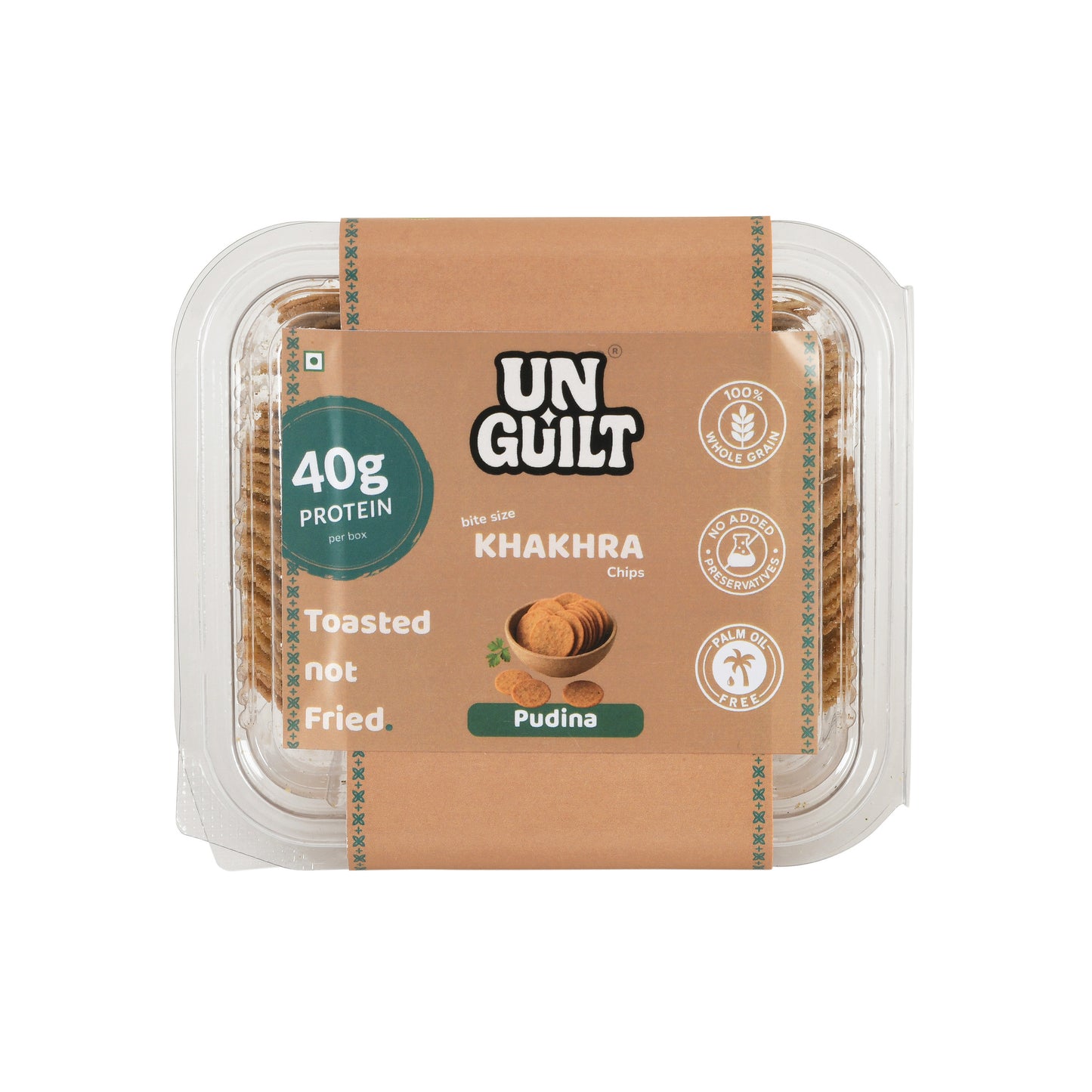 Pudina Khakhra Mini Chips (180g) – 40g Protein – NOT Fried