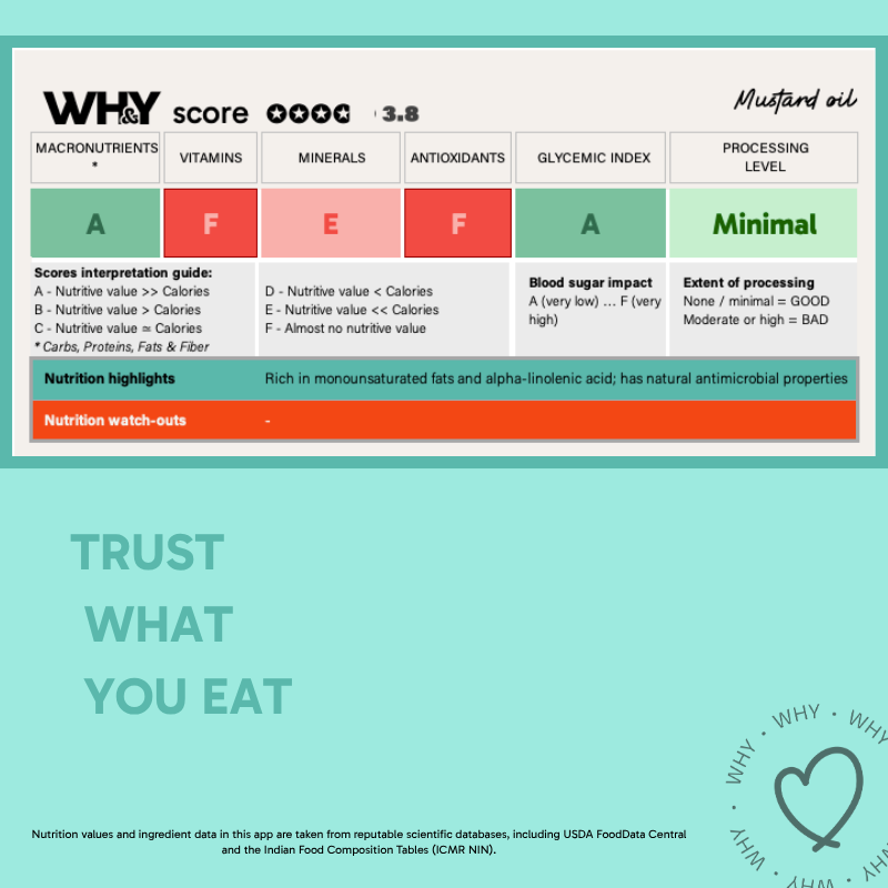 Yellow Mustard Oil, 500ml (Mild) - WHY Nutrition