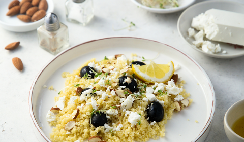 Couscous, Roast Grape and Feta Salad
