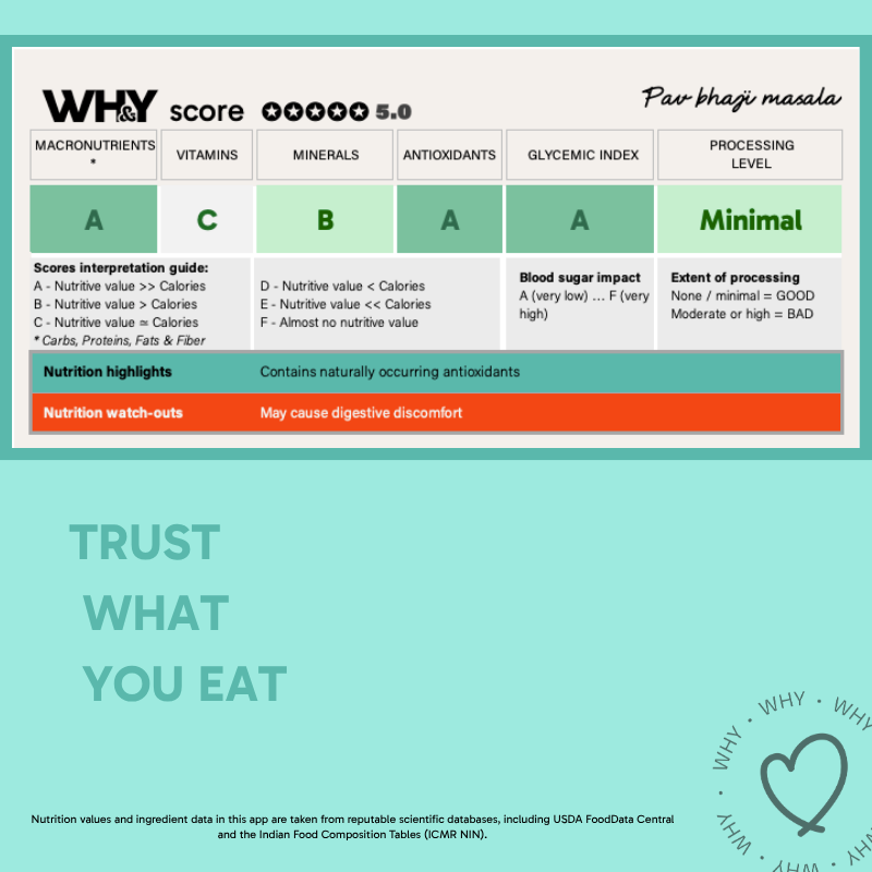 Pav Bhaji Masala, 100g - WHY Nutrition