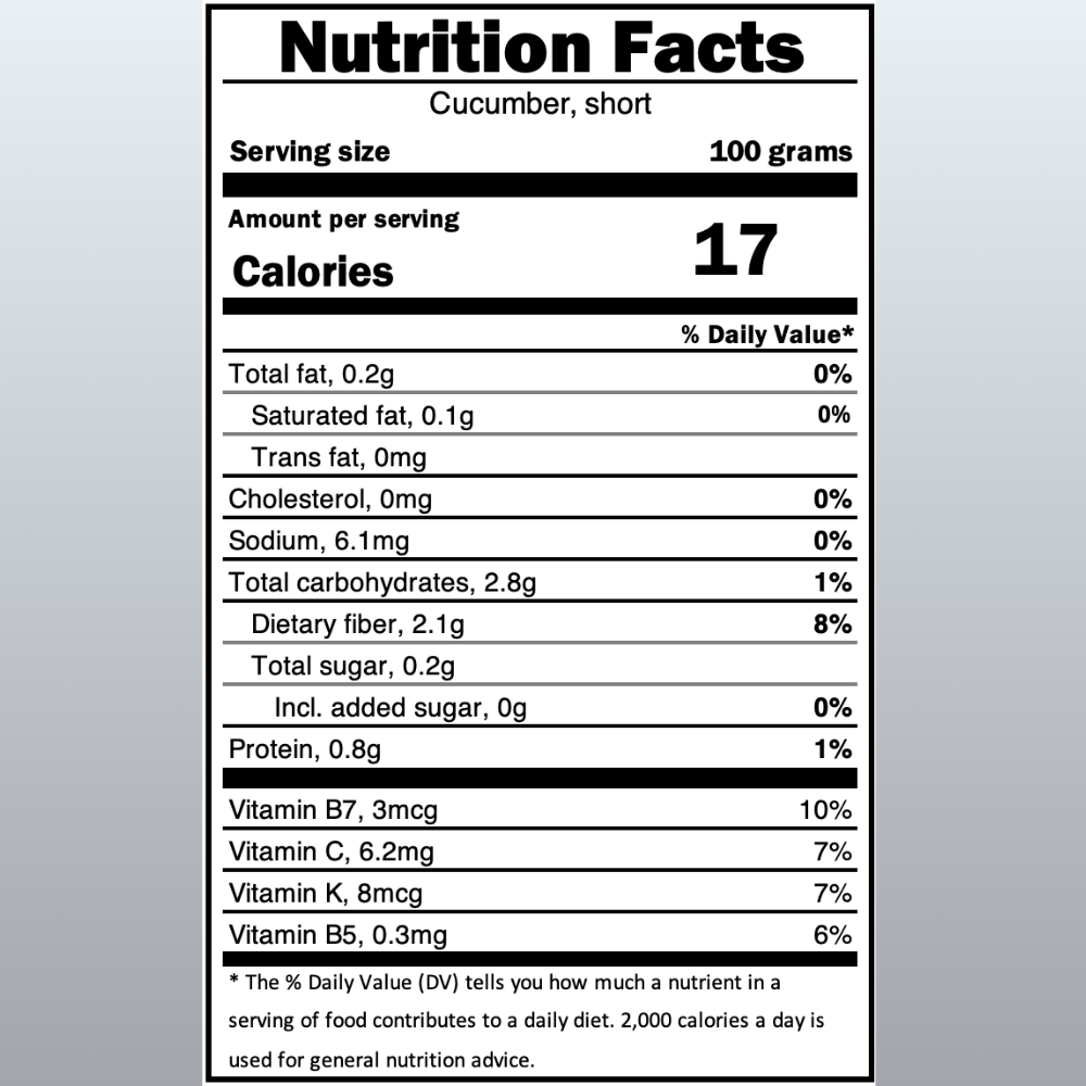 Cucumber (English), 500g - Hydroponic, Residue-free