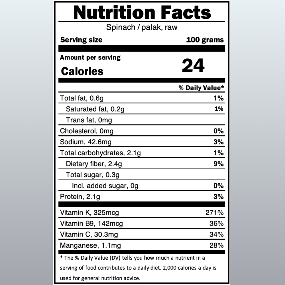 Spinach (Palak), 250g, Hydroponic, Residue-free