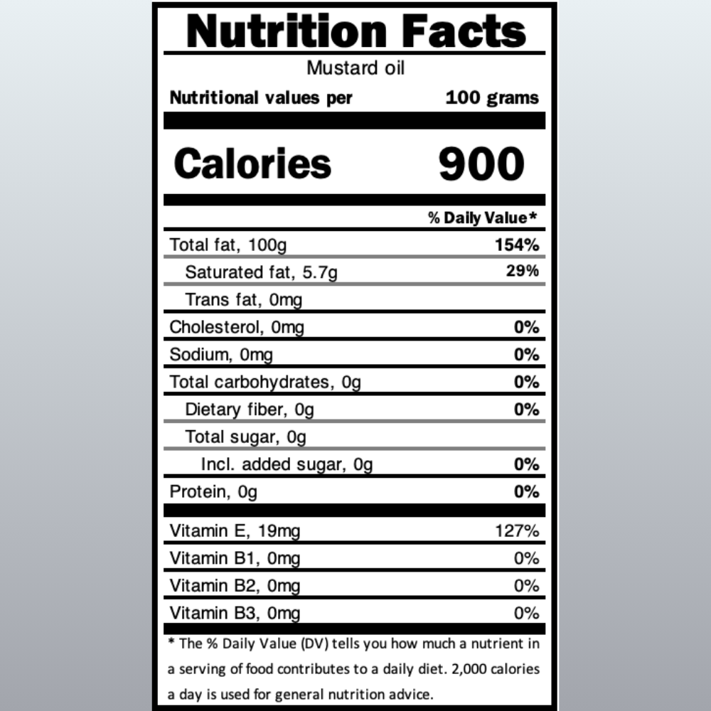 Yellow Mustard Oil, 1Ltr (Mild)