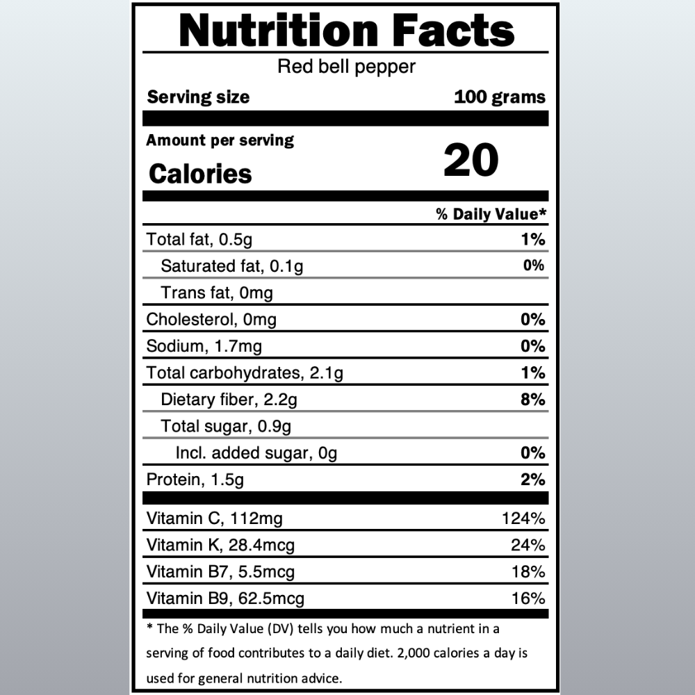 Red Bell Pepper, 1 pc, Hydroponic, Residue-free